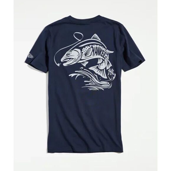 new york yankkees mlb fish navy tee - Picture 1 of 5